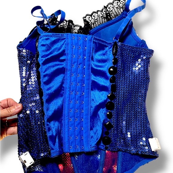 LED Halloween Costume Corset, Supergirl, Superhero, Size M, Sequins, Top, - Picture 2 of 16